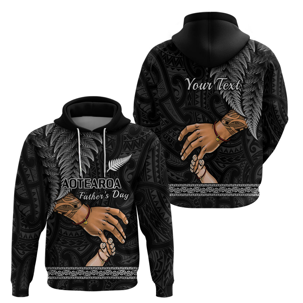 Personalised Father Day New Zealand Hoodie Aotearoa Maori Fern I Love You Dad LT14