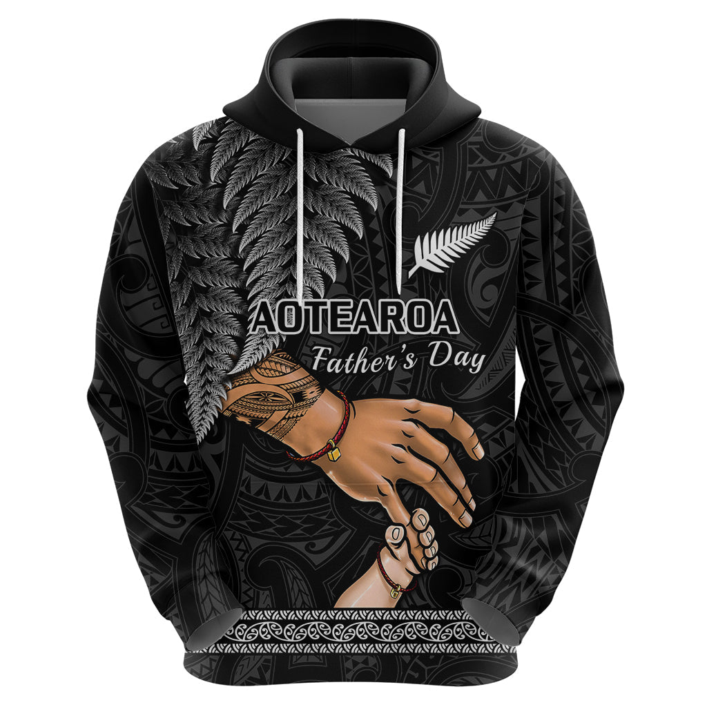 Personalised Father Day New Zealand Hoodie Aotearoa Maori Fern I Love You Dad LT14