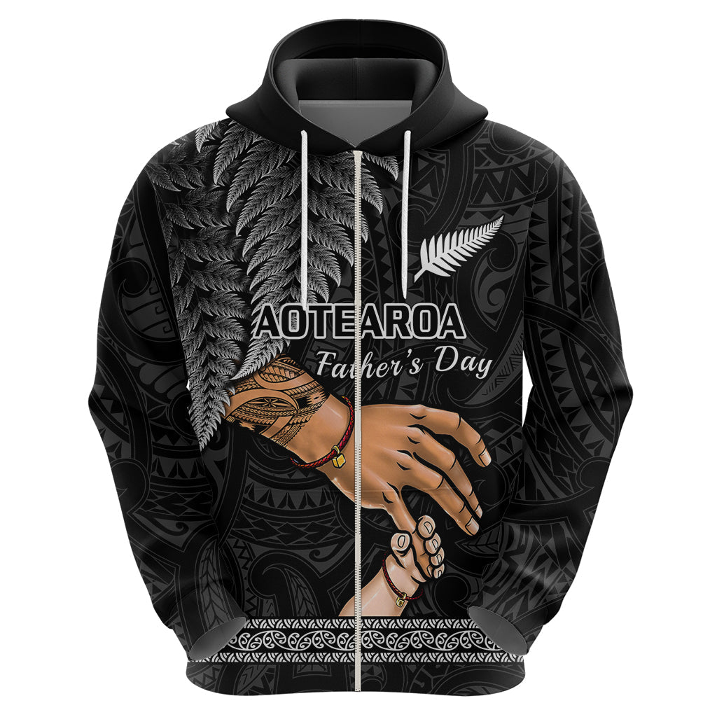 Personalised Father Day New Zealand Hoodie Aotearoa Maori Fern I Love You Dad LT14