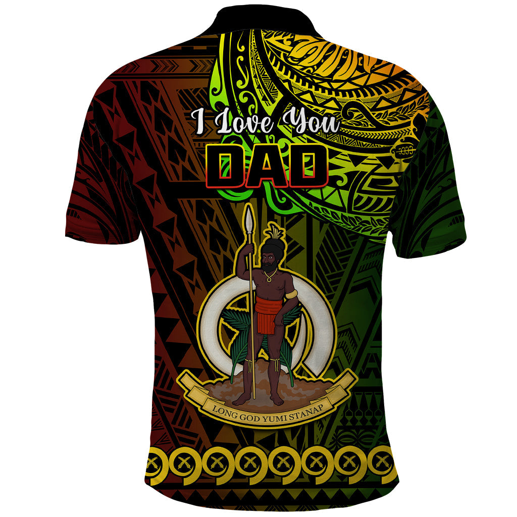 Polynesian Pride Father Day Vanuatu Polo Shirt I Love You Dad Reggae Version LT14