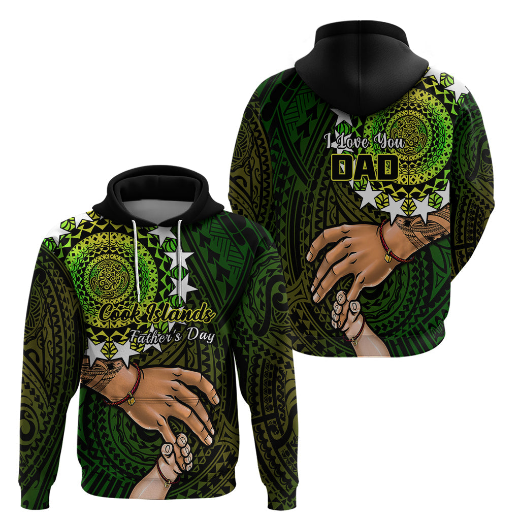 Polynesian Pride Father Day Cook Islands Hoodie I Love You Dad Kuki Airani Turtle Pattern LT14
