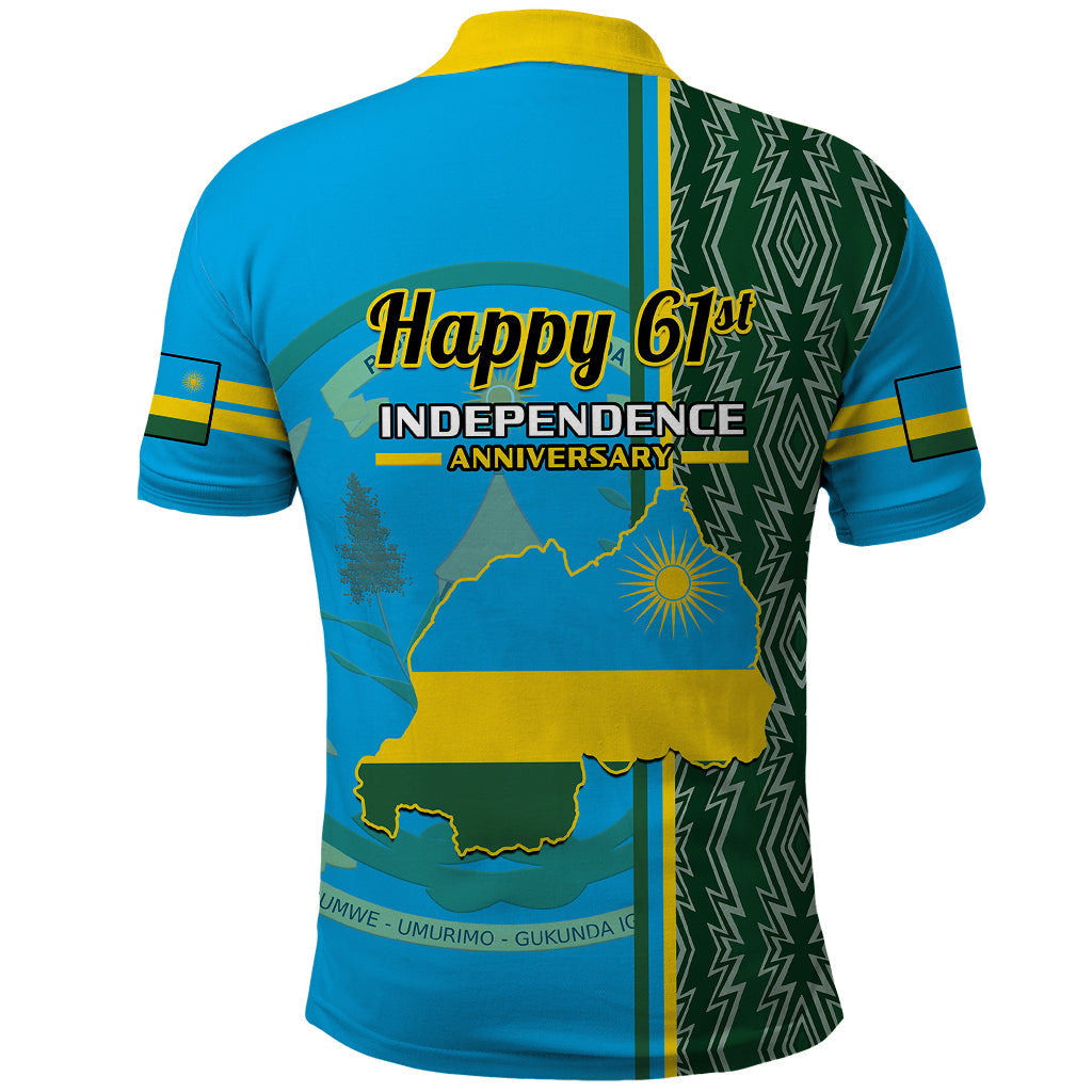 1 July Independence Day Rwanda Polo Shirt African Imigongo Happy 61st Anniversary LT14