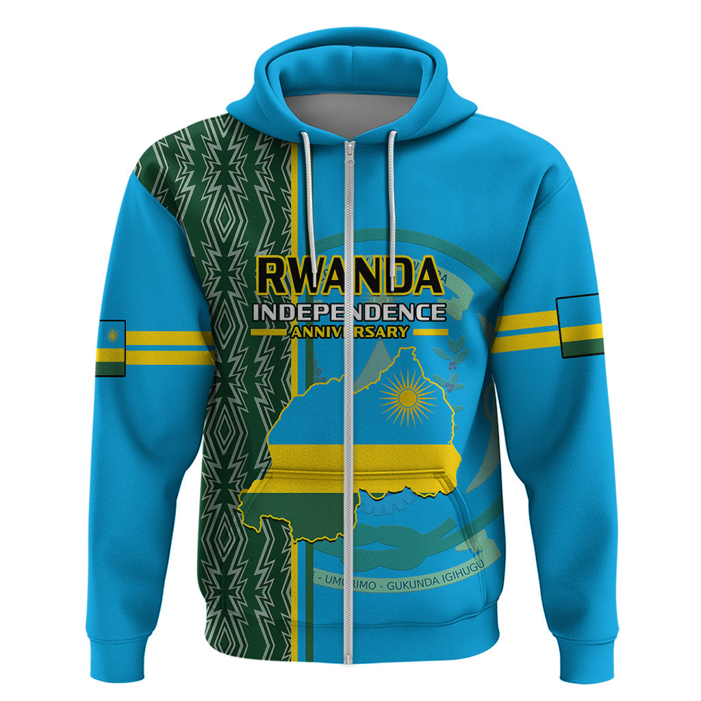 Personalised 1 July Independence Day Rwanda Hoodie African Imigongo Happy 61st Anniversary LT14