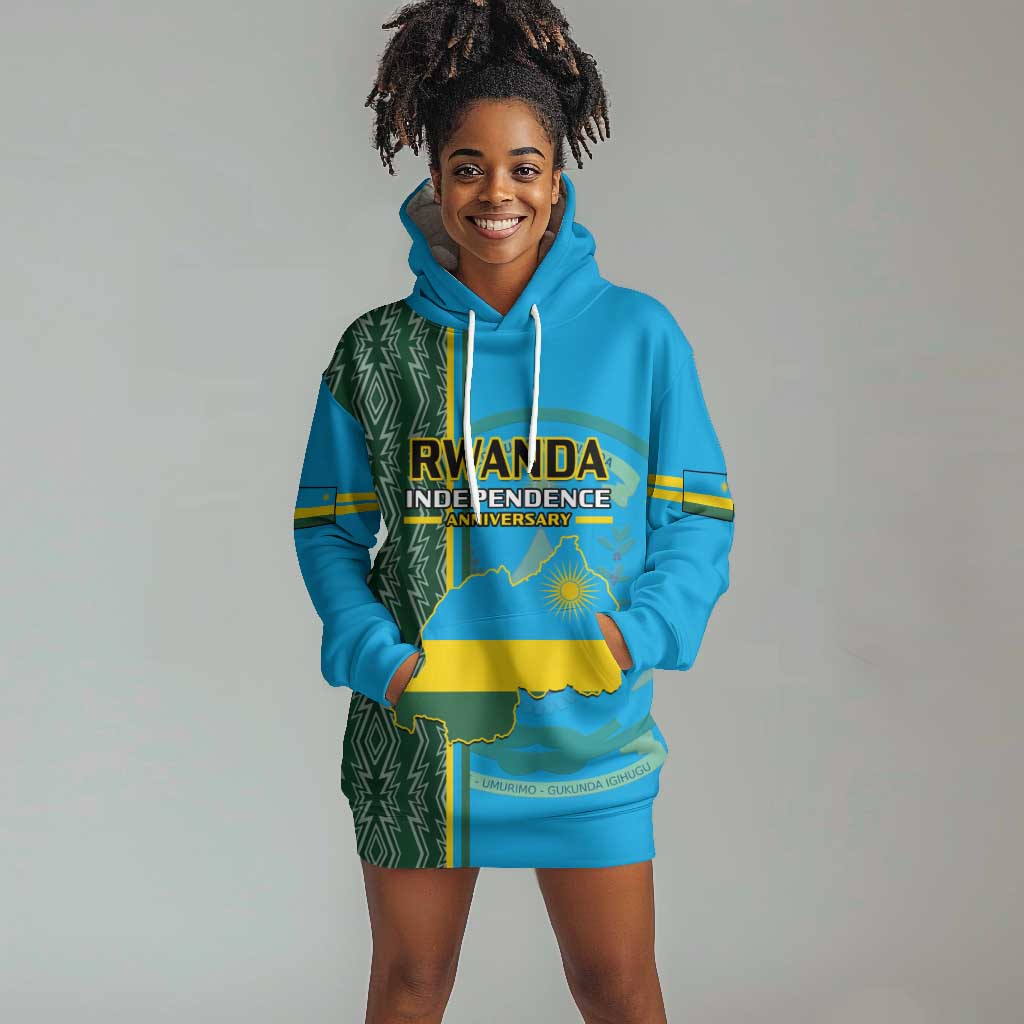 Personalised 1 July Independence Day Rwanda Hoodie Dress African Imigongo Happy 61st Anniversary LT14