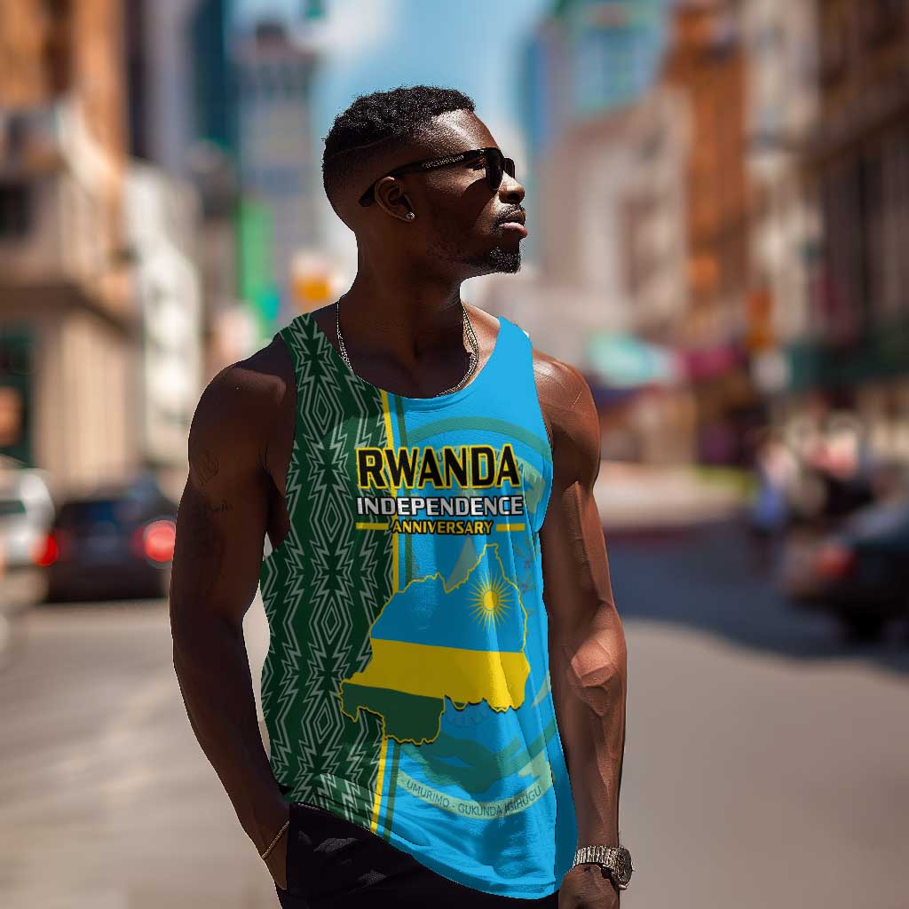 Personalised 1 July Independence Day Rwanda Men Tank Top African Imigongo Happy 61st Anniversary LT14