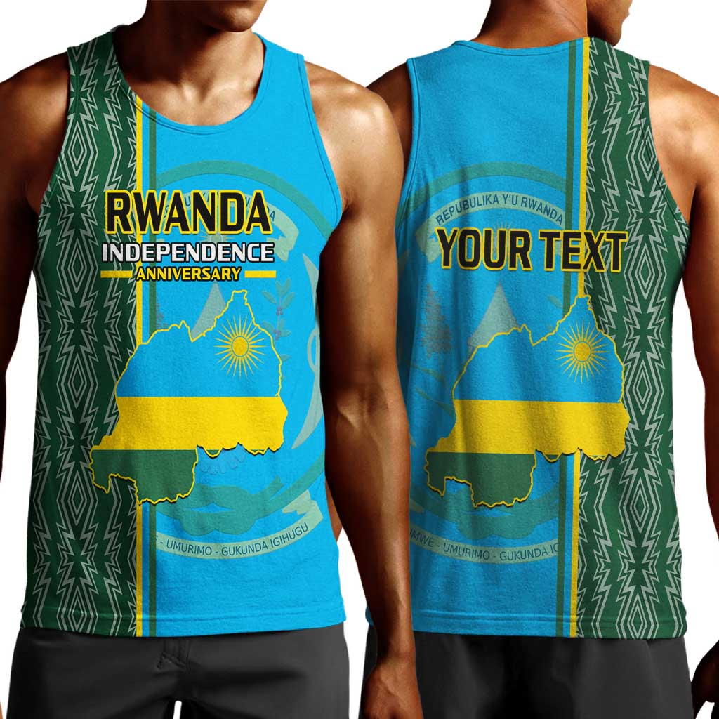 Personalised 1 July Independence Day Rwanda Men Tank Top African Imigongo Happy 61st Anniversary LT14