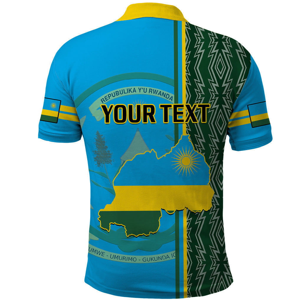 Personalised 1 July Independence Day Rwanda Polo Shirt African Imigongo Happy 61st Anniversary LT14