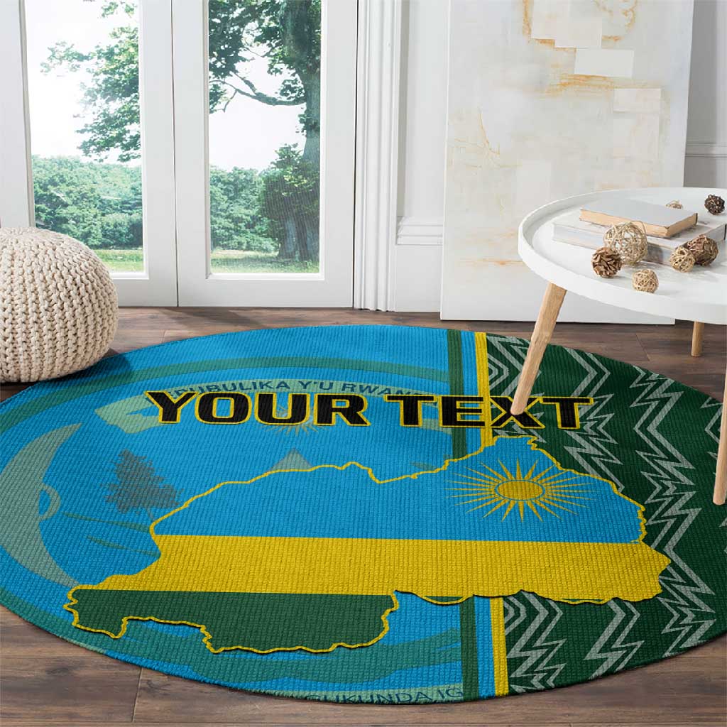 Personalised 1 July Independence Day Rwanda Round Carpet African Imigongo Happy 61st Anniversary LT14
