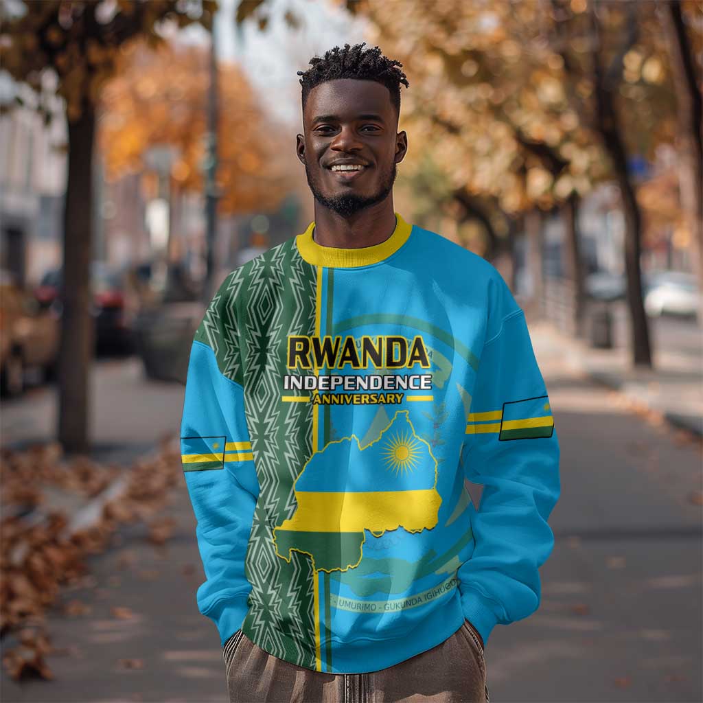 Personalised 1 July Independence Day Rwanda Sweatshirt African Imigongo Happy 61st Anniversary LT14