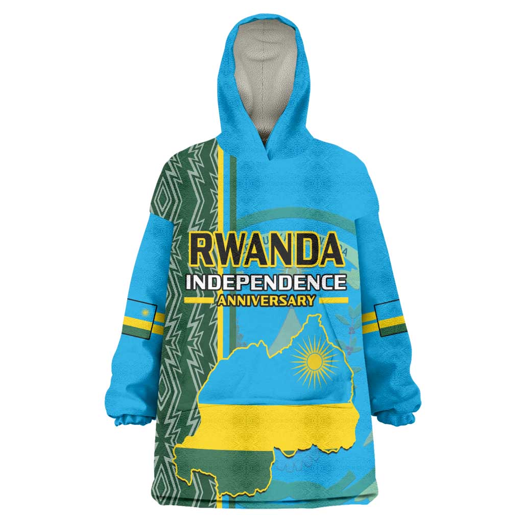 Personalised 1 July Independence Day Rwanda Wearable Blanket Hoodie African Imigongo Happy 61st Anniversary LT14