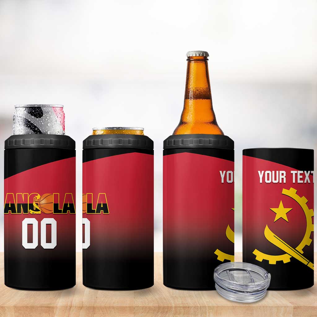 Afro Basketball Custom Angola 4 in 1 Can Cooler Tumbler Go Champions Angolan LT14