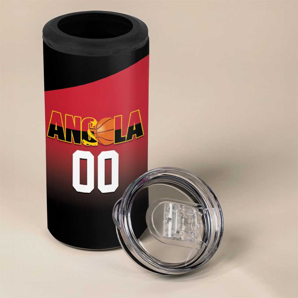 Afro Basketball Custom Angola 4 in 1 Can Cooler Tumbler Go Champions Angolan LT14