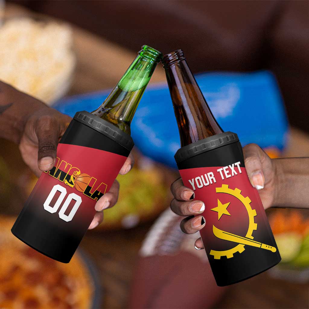 Afro Basketball Custom Angola 4 in 1 Can Cooler Tumbler Go Champions Angolan LT14
