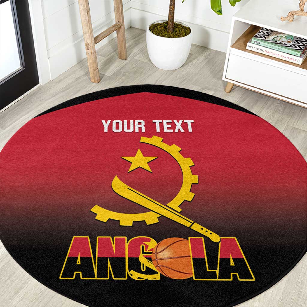 Afro Basketball Custom Angola Round Carpet Go Champions Angolan LT14