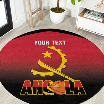 Afro Basketball Custom Angola Round Carpet Go Champions Angolan LT14