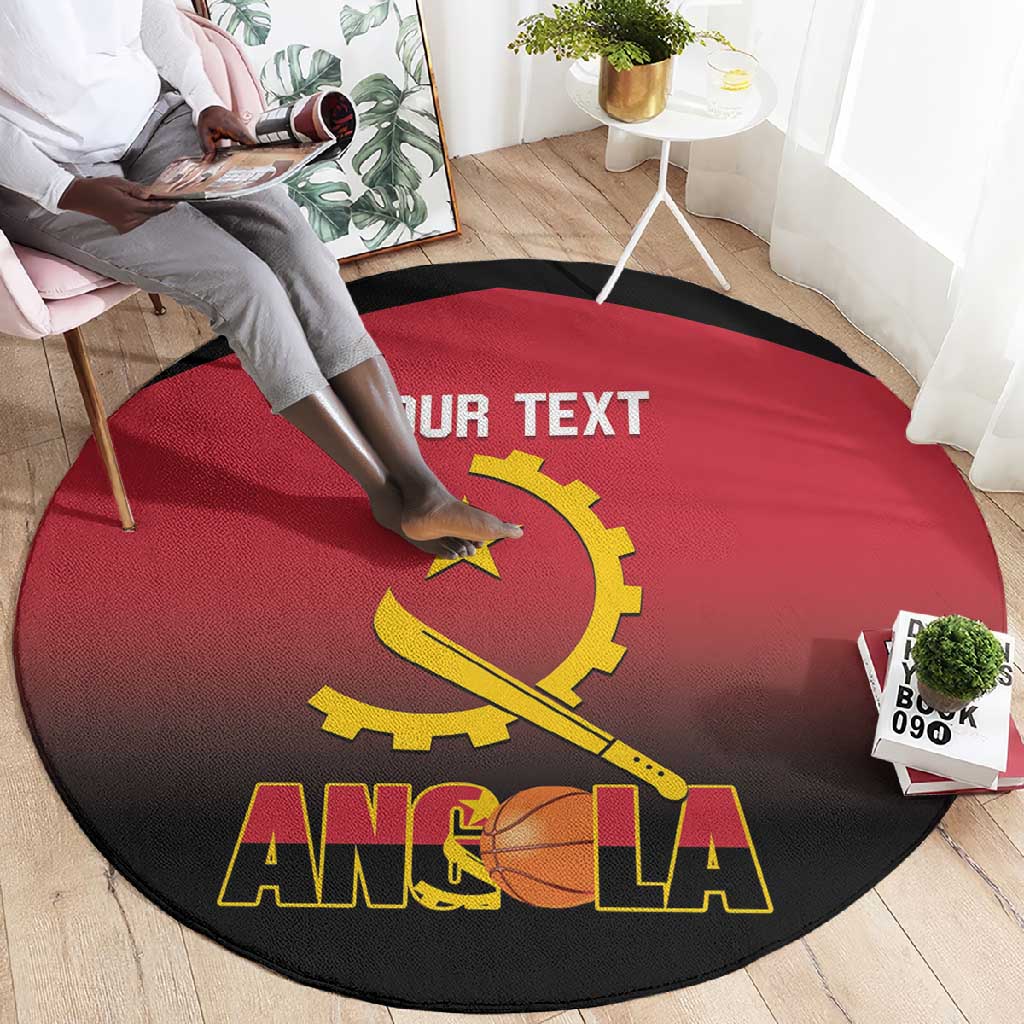 Afro Basketball Custom Angola Round Carpet Go Champions Angolan LT14