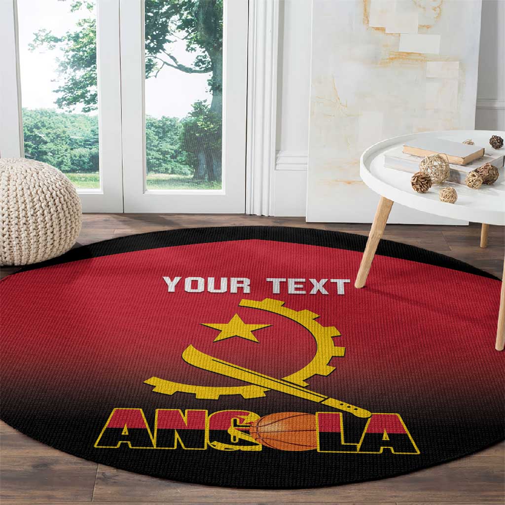 Afro Basketball Custom Angola Round Carpet Go Champions Angolan LT14