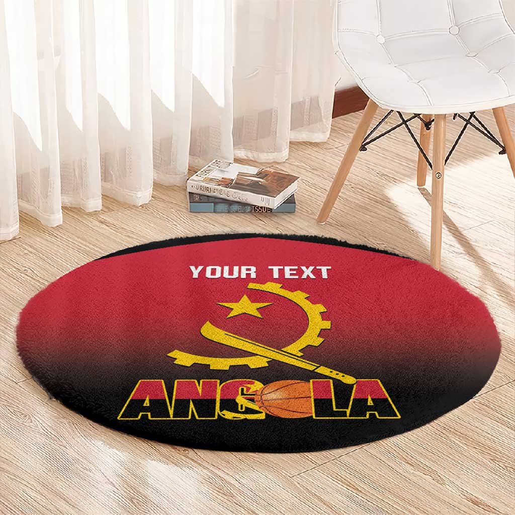 Afro Basketball Custom Angola Round Carpet Go Champions Angolan LT14