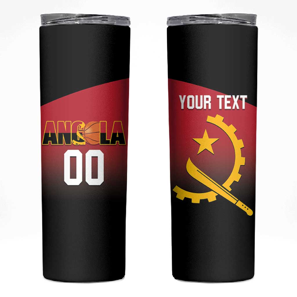 Afro Basketball Custom Angola Skinny Tumbler Go Champions Angolan LT14