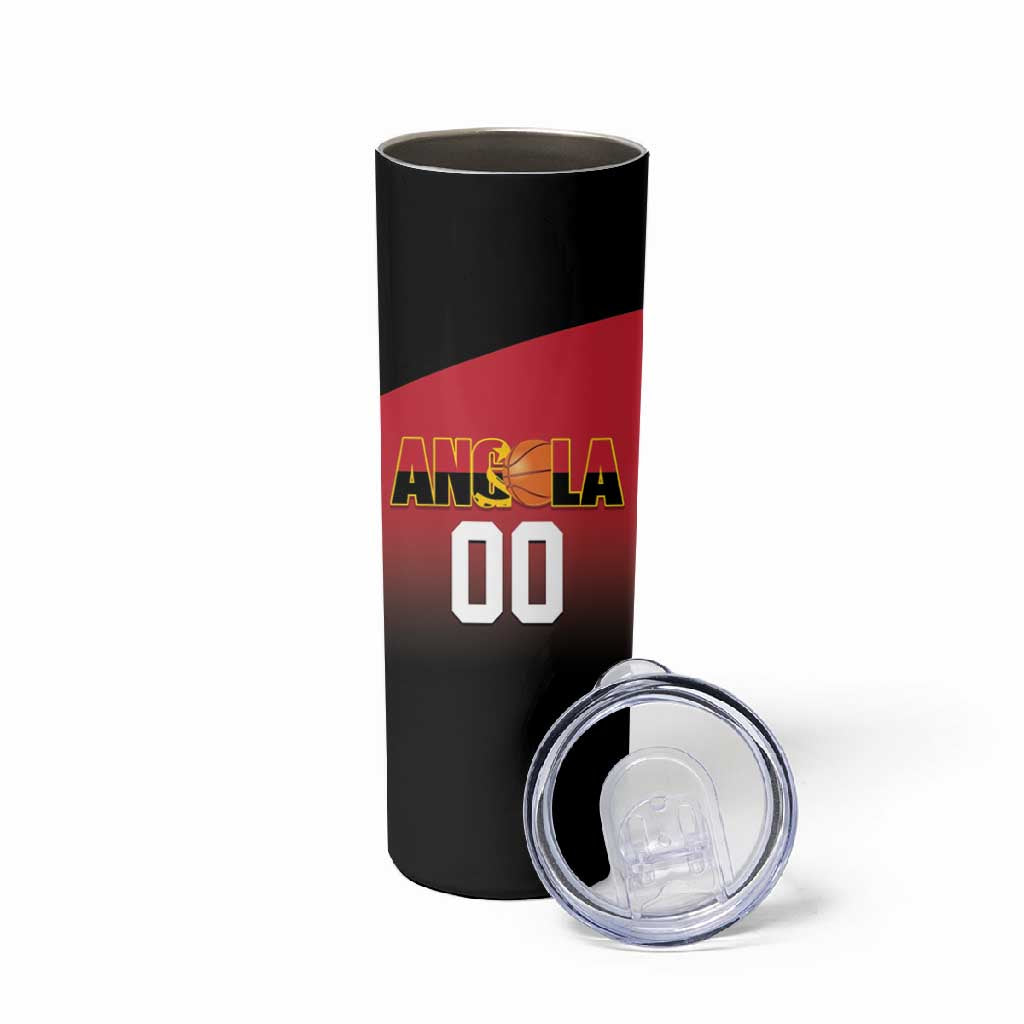 Afro Basketball Custom Angola Skinny Tumbler Go Champions Angolan LT14