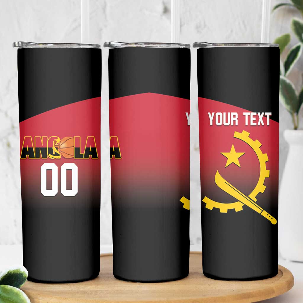 Afro Basketball Custom Angola Skinny Tumbler Go Champions Angolan LT14