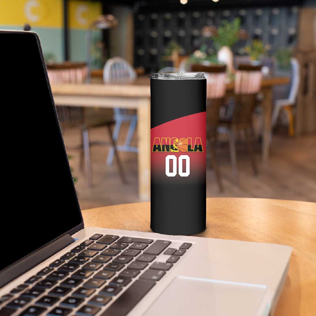 Afro Basketball Custom Angola Skinny Tumbler Go Champions Angolan LT14