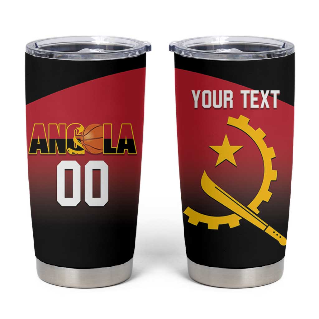 Afro Basketball Custom Angola Tumbler Cup Go Champions Angolan LT14