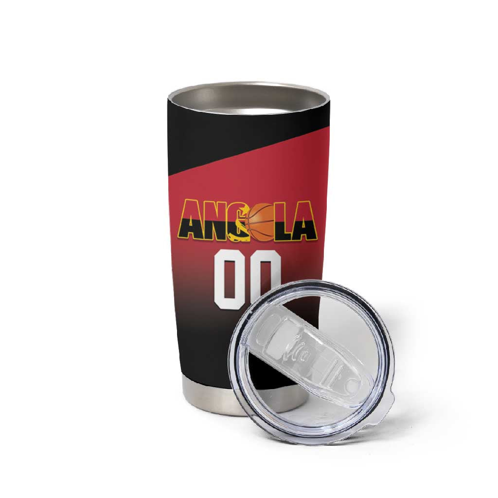 Afro Basketball Custom Angola Tumbler Cup Go Champions Angolan LT14