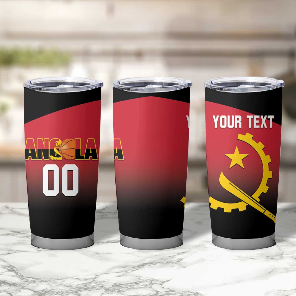 Afro Basketball Custom Angola Tumbler Cup Go Champions Angolan LT14