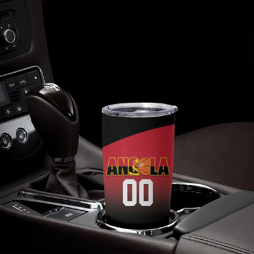 Afro Basketball Custom Angola Tumbler Cup Go Champions Angolan LT14