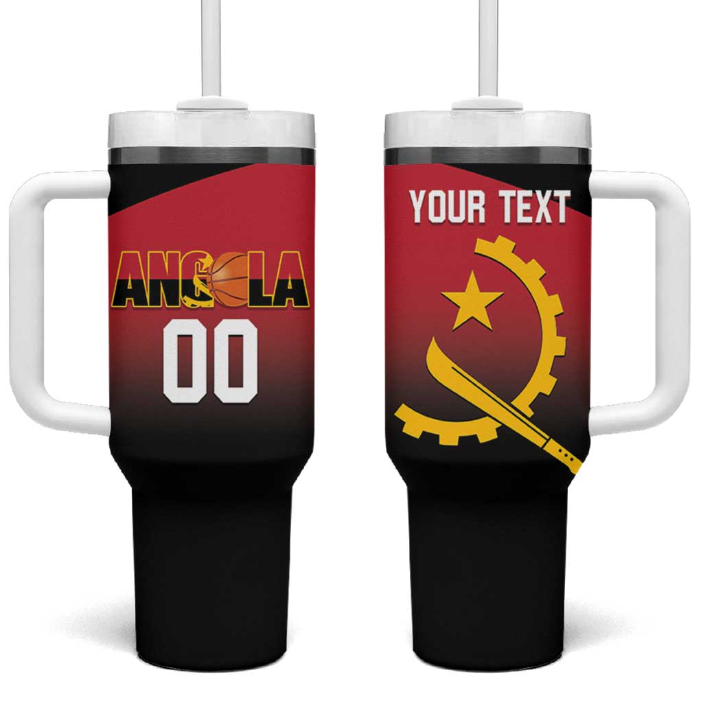 Afro Basketball Custom Angola Tumbler With Handle Go Champions Angolan LT14