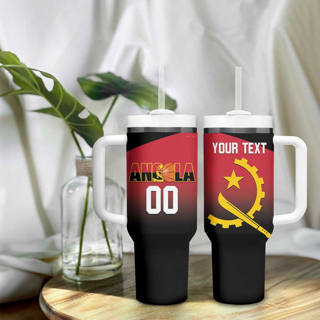 Afro Basketball Custom Angola Tumbler With Handle Go Champions Angolan LT14