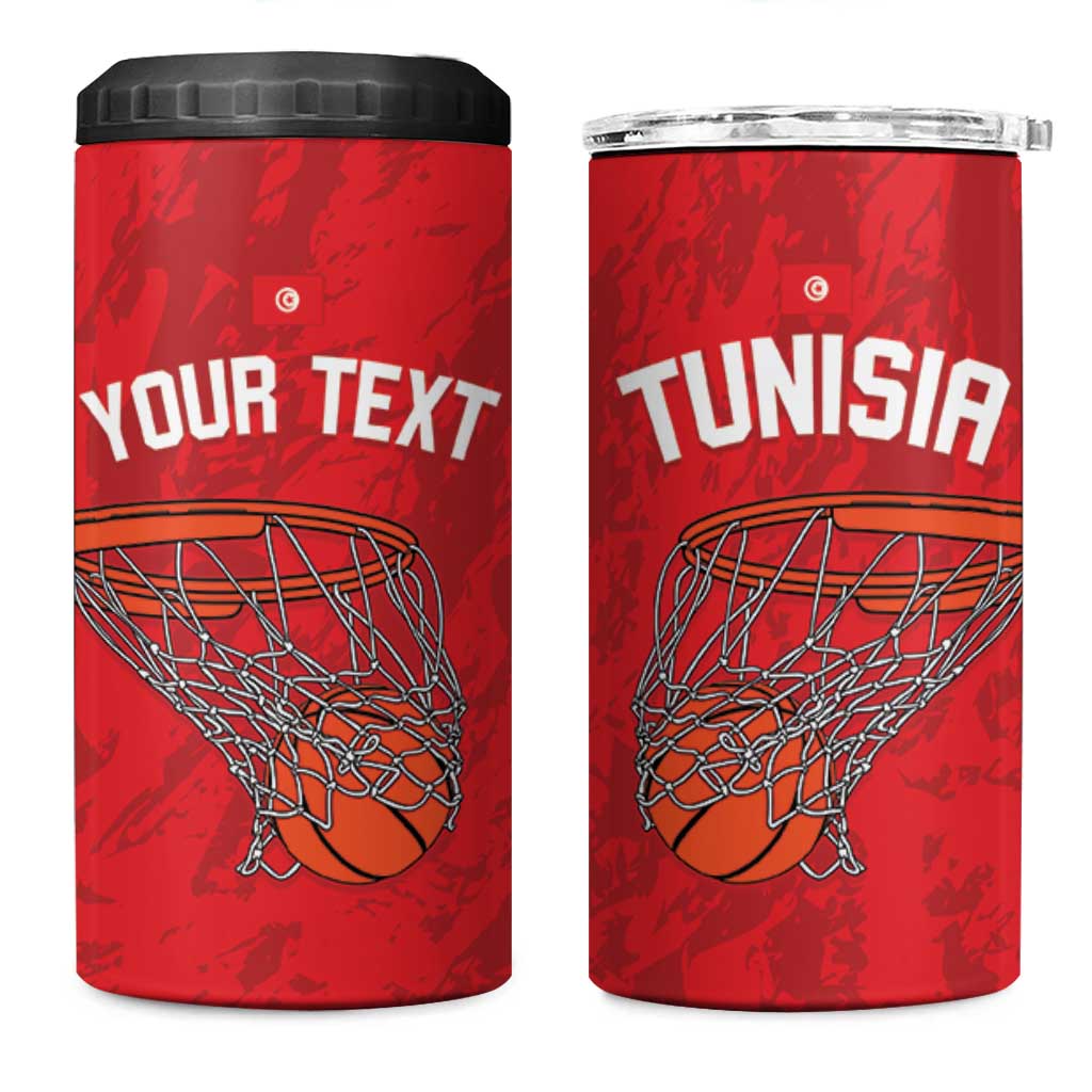 Afro Basketball Custom Tunisia 4 in 1 Can Cooler Tumbler Go Champions Eagles of Carthage LT14