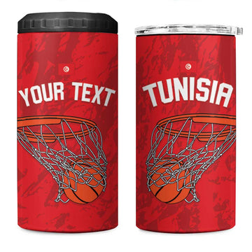 Afro Basketball Custom Tunisia 4 in 1 Can Cooler Tumbler Go Champions Eagles of Carthage LT14