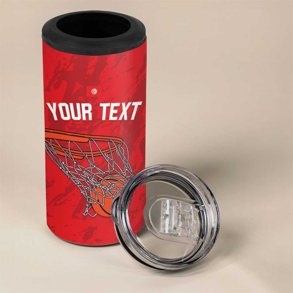 Afro Basketball Custom Tunisia 4 in 1 Can Cooler Tumbler Go Champions Eagles of Carthage LT14