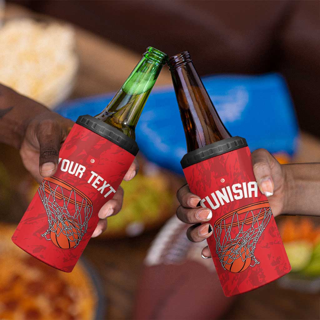 Afro Basketball Custom Tunisia 4 in 1 Can Cooler Tumbler Go Champions Eagles of Carthage LT14