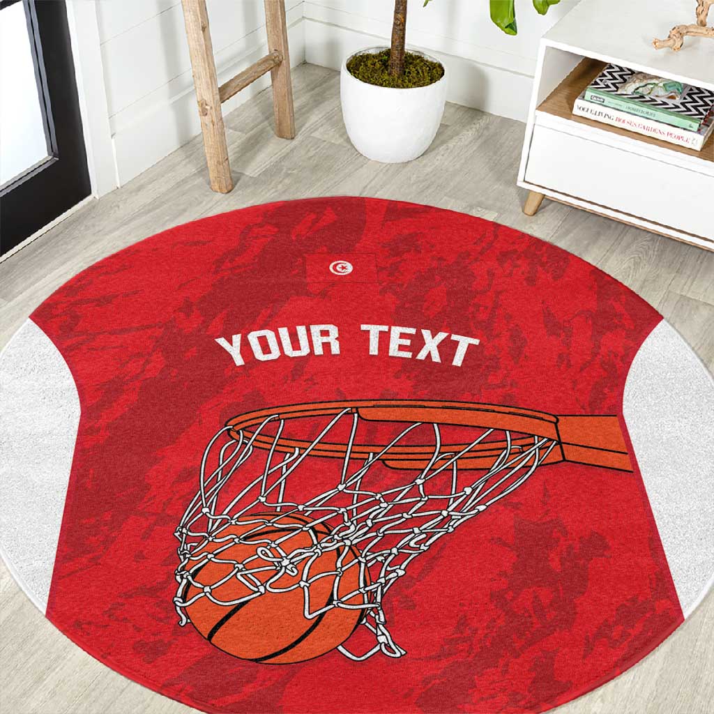 Afro Basketball Custom Tunisia Round Carpet Go Champions Eagles of Carthage LT14