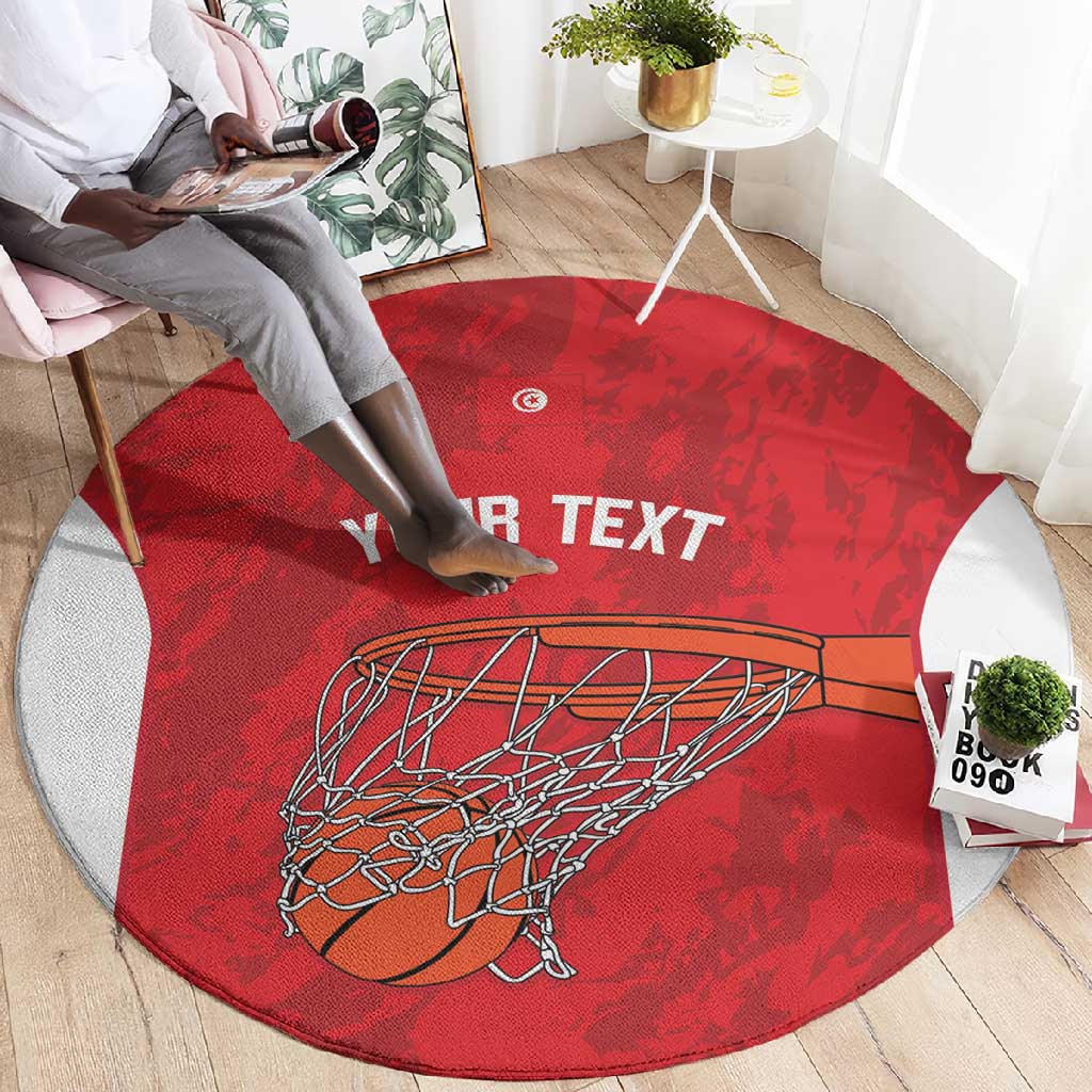 Afro Basketball Custom Tunisia Round Carpet Go Champions Eagles of Carthage LT14