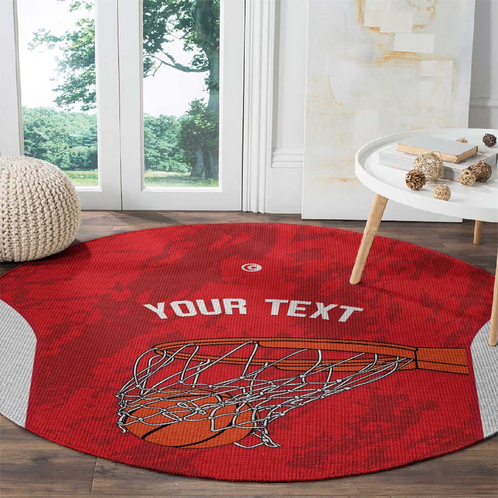 Afro Basketball Custom Tunisia Round Carpet Go Champions Eagles of Carthage LT14