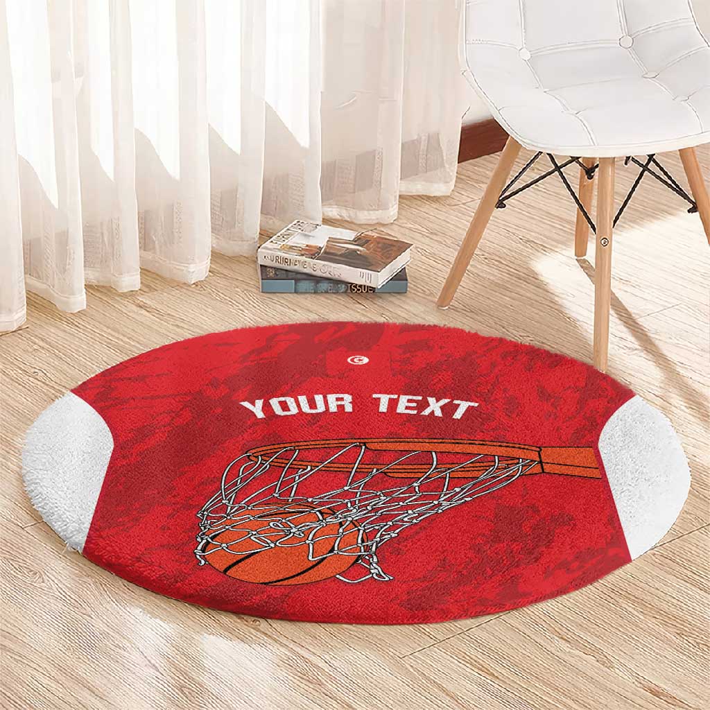 Afro Basketball Custom Tunisia Round Carpet Go Champions Eagles of Carthage LT14