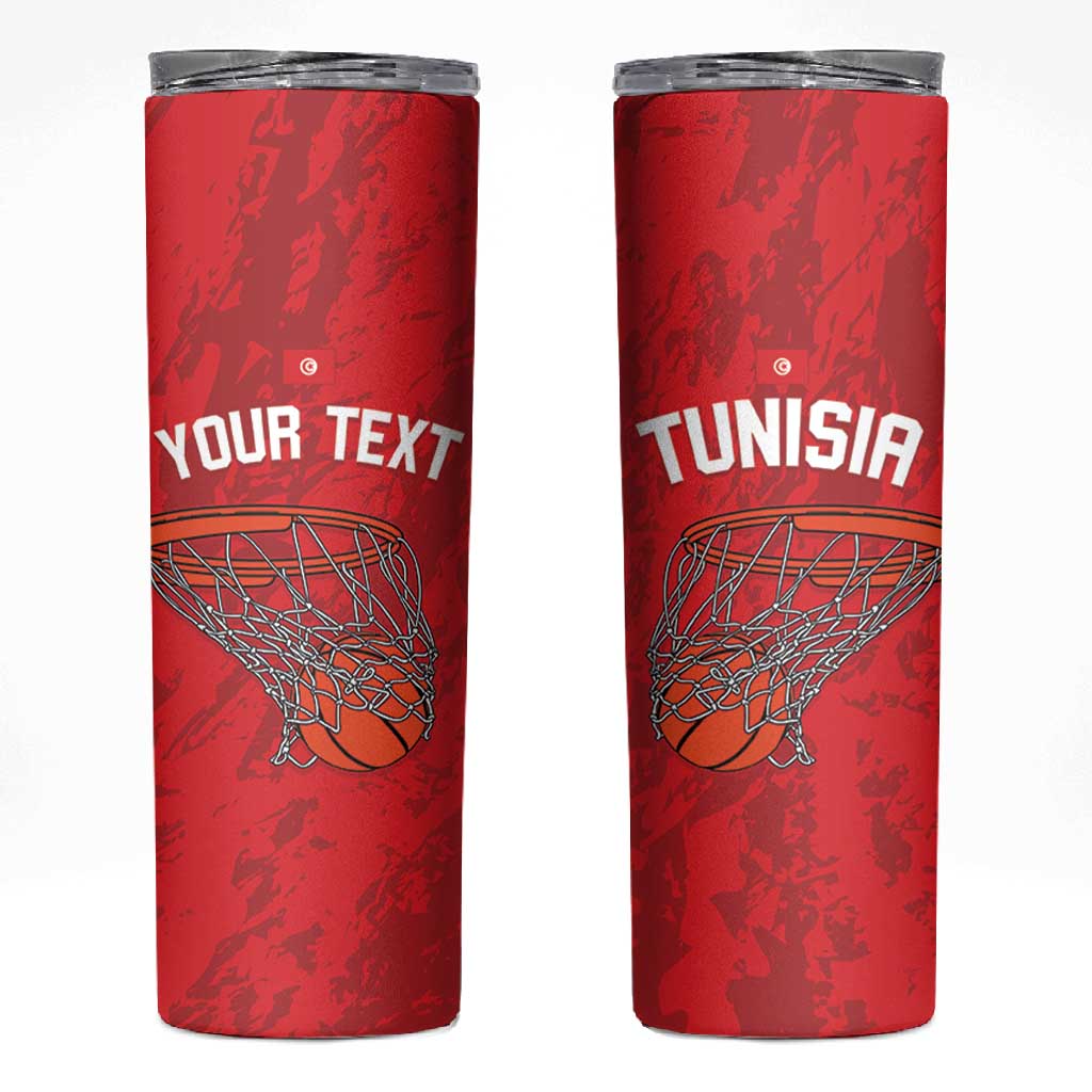 Afro Basketball Custom Tunisia Skinny Tumbler Go Champions Eagles of Carthage LT14
