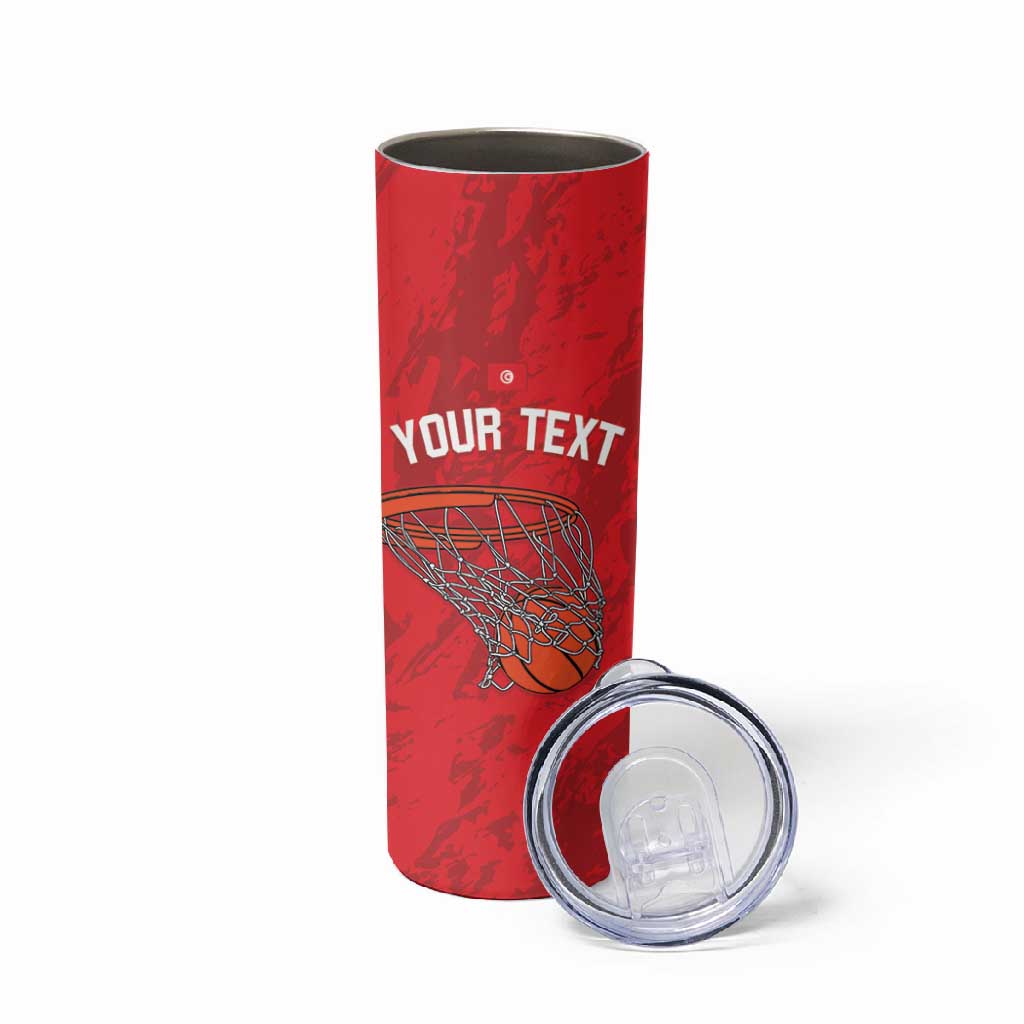 Afro Basketball Custom Tunisia Skinny Tumbler Go Champions Eagles of Carthage LT14