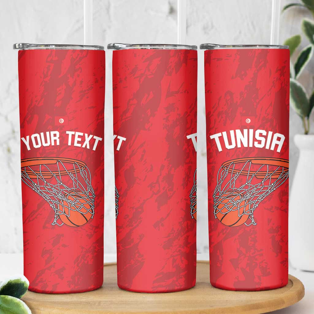 Afro Basketball Custom Tunisia Skinny Tumbler Go Champions Eagles of Carthage LT14