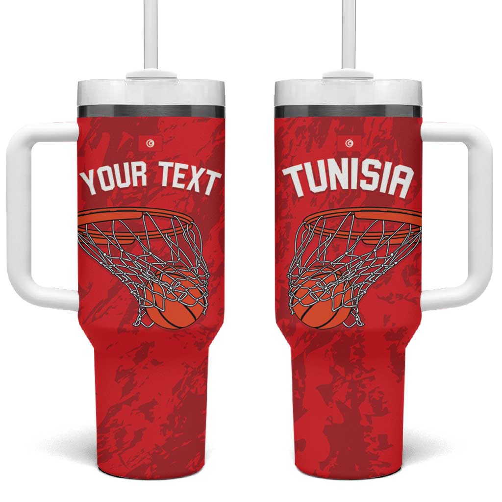 Afro Basketball Custom Tunisia Tumbler With Handle Go Champions Eagles of Carthage LT14