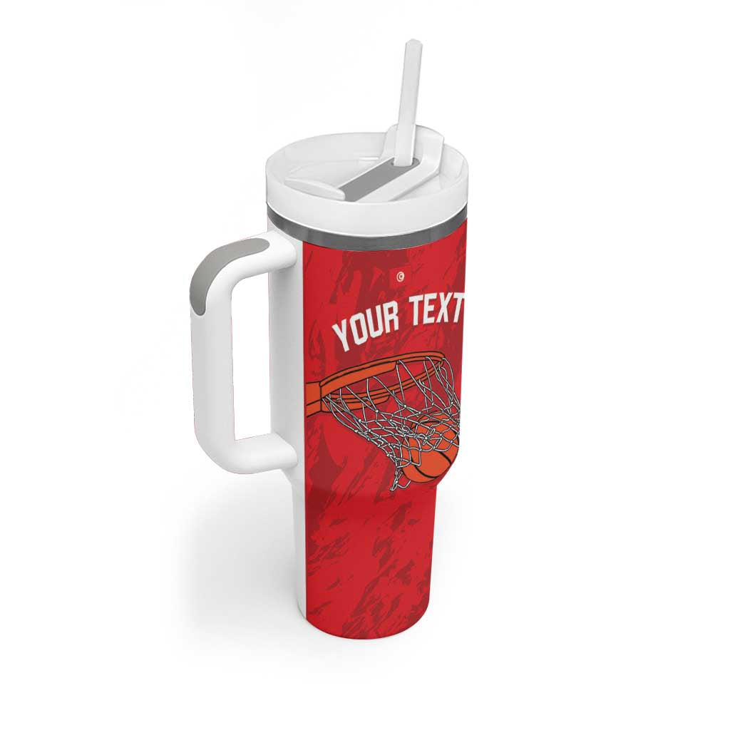 Afro Basketball Custom Tunisia Tumbler With Handle Go Champions Eagles of Carthage LT14