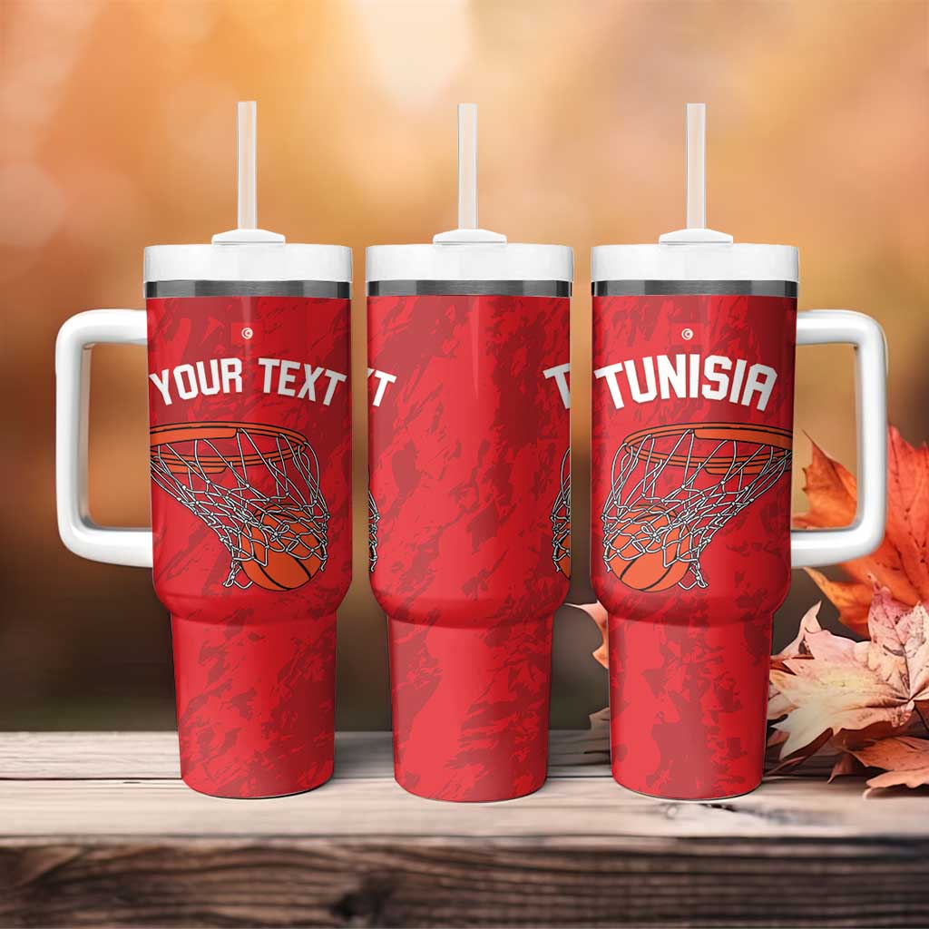 Afro Basketball Custom Tunisia Tumbler With Handle Go Champions Eagles of Carthage LT14