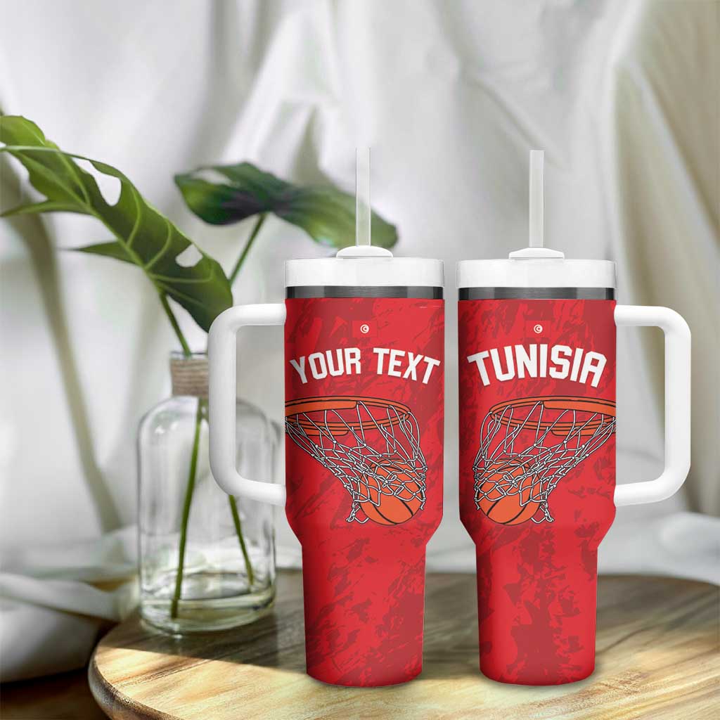 Afro Basketball Custom Tunisia Tumbler With Handle Go Champions Eagles of Carthage LT14