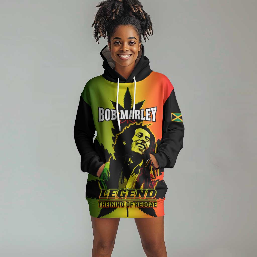 Afro Jamaica Legend Bob Hoodie Dress The King Of Reggae LT14