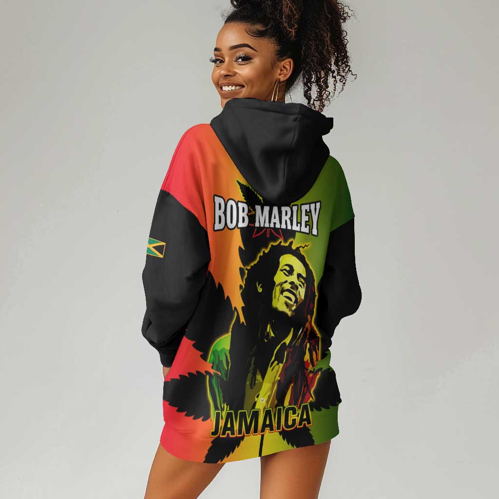 Afro Jamaica Legend Bob Hoodie Dress The King Of Reggae LT14