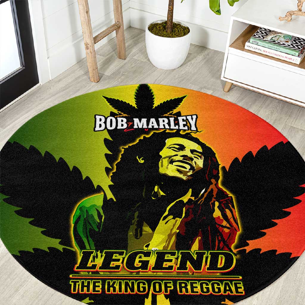 Afro Jamaica Legend Bob Round Carpet The King Of Reggae LT14